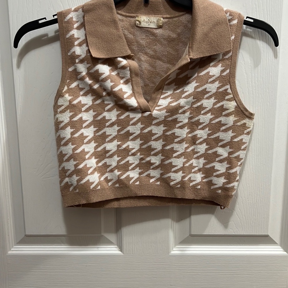 Altard State Houndstooth Knit Vest size medium